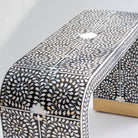 OCEAN-BLACK MOTHER OF PEARL U SHAPE CONSOLE TABLE - Art and craft furniture 