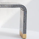 OCEAN-BLACK MOTHER OF PEARL U SHAPE CONSOLE TABLE - Art and craft furniture 