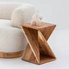 MONTERA WOODEN SIDE TABLE - Art and craft furniture 
