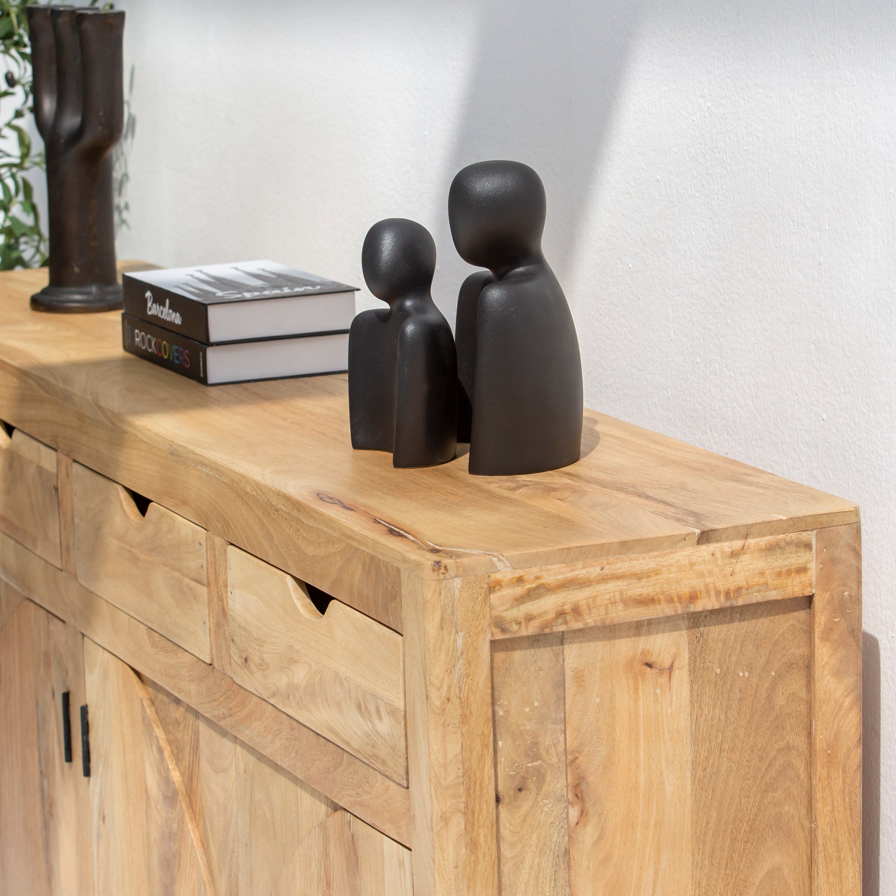 AUREVO WOODEN FOUR DOOR SIDEBOARD - Art and craft furniture 