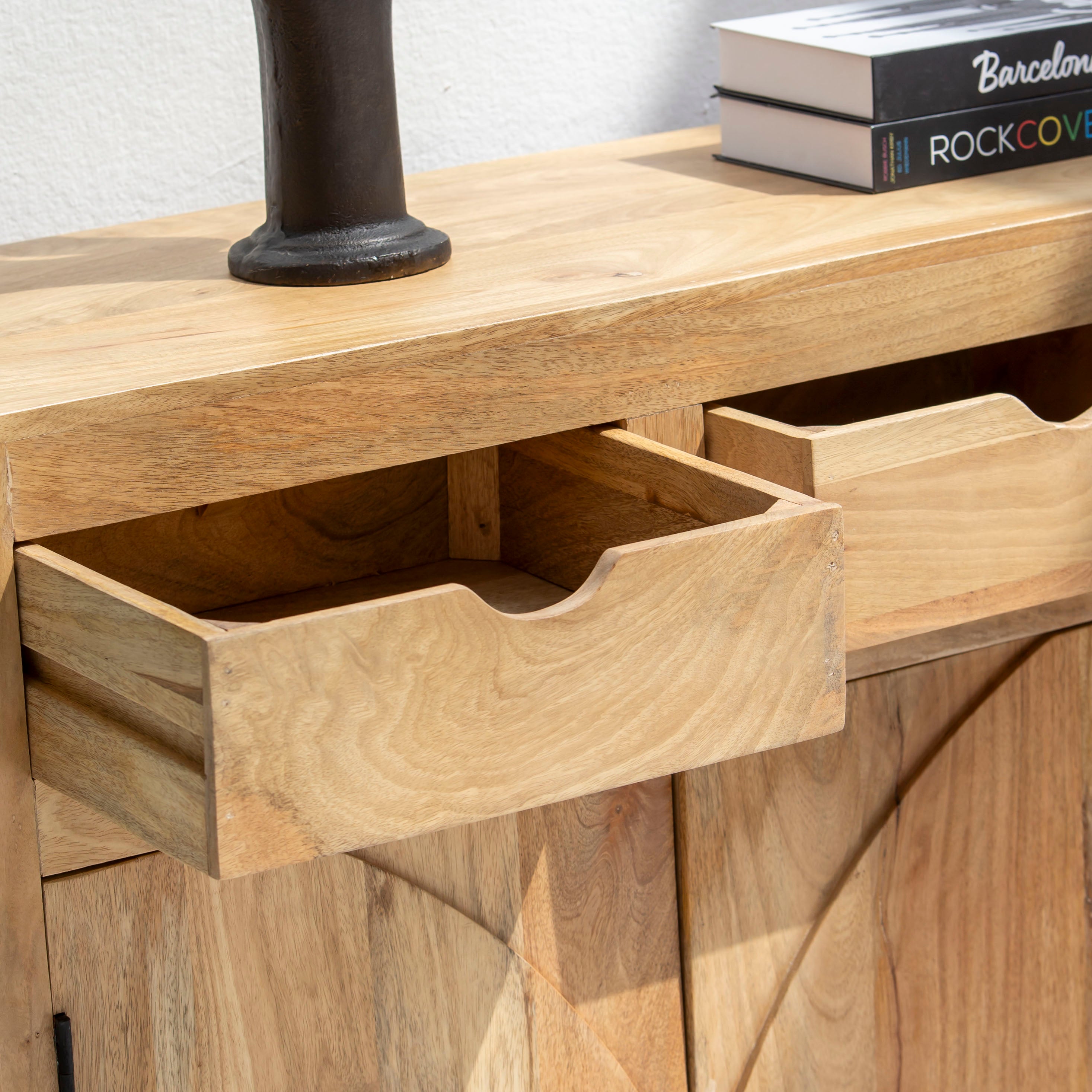 AUREVO WOODEN FOUR DOOR SIDEBOARD - Art and craft furniture 