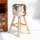 WOODEN LEATHER BAR STOOL - Art and craft furniture 