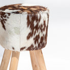 WOODEN LEATHER BAR STOOL - Art and craft furniture 