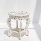 WOODEN CARVED ROUND STOOL - Art and craft furniture 