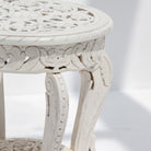 WOODEN CARVED ROUND STOOL - Art and craft furniture 