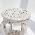WOODEN CARVED ROUND STOOL - Art and craft furniture 