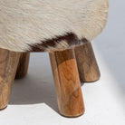 WOODEN LEATHER  STOOL - Art and craft furniture 