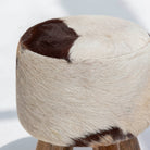 WOODEN LEATHER  STOOL - Art and craft furniture 
