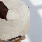 WOODEN LEATHER  STOOL - Art and craft furniture 