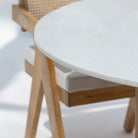 TERRALUXE MARBLE TOP AND WDN LEG DINING TABLE - Art and craft furniture 