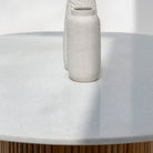 TERRALUXE MARBLE TOP AND WDN LEG DINING TABLE - Art and craft furniture 