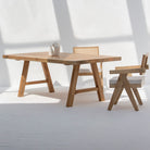 AUREVO WOODEN PLAN FINISH DINING TABLE - Art and craft furniture 