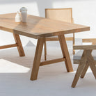 AUREVO WOODEN PLAN FINISH DINING TABLE - Art and craft furniture 