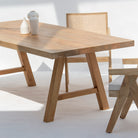 AUREVO WOODEN PLAN FINISH DINING TABLE - Art and craft furniture 
