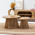 MONTERA WOODEN COFFEE TABLE SET OF TWO - Art and craft furniture 