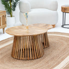 MONTERA WOODEN COFFEE TABLE SET OF TWO - Art and craft furniture 