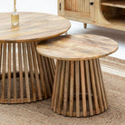 MONTERA WOODEN COFFEE TABLE SET OF TWO - Art and craft furniture 