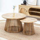 MONTERA WOODEN COFFEE TABLE SET OF TWO - Art and craft furniture 