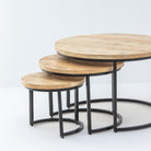 MANGOEDGE WOODEN SET OF THREE COFFEE TABLE - Art and craft furniture 