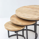 MANGOEDGE WOODEN SET OF THREE COFFEE TABLE - Art and craft furniture 