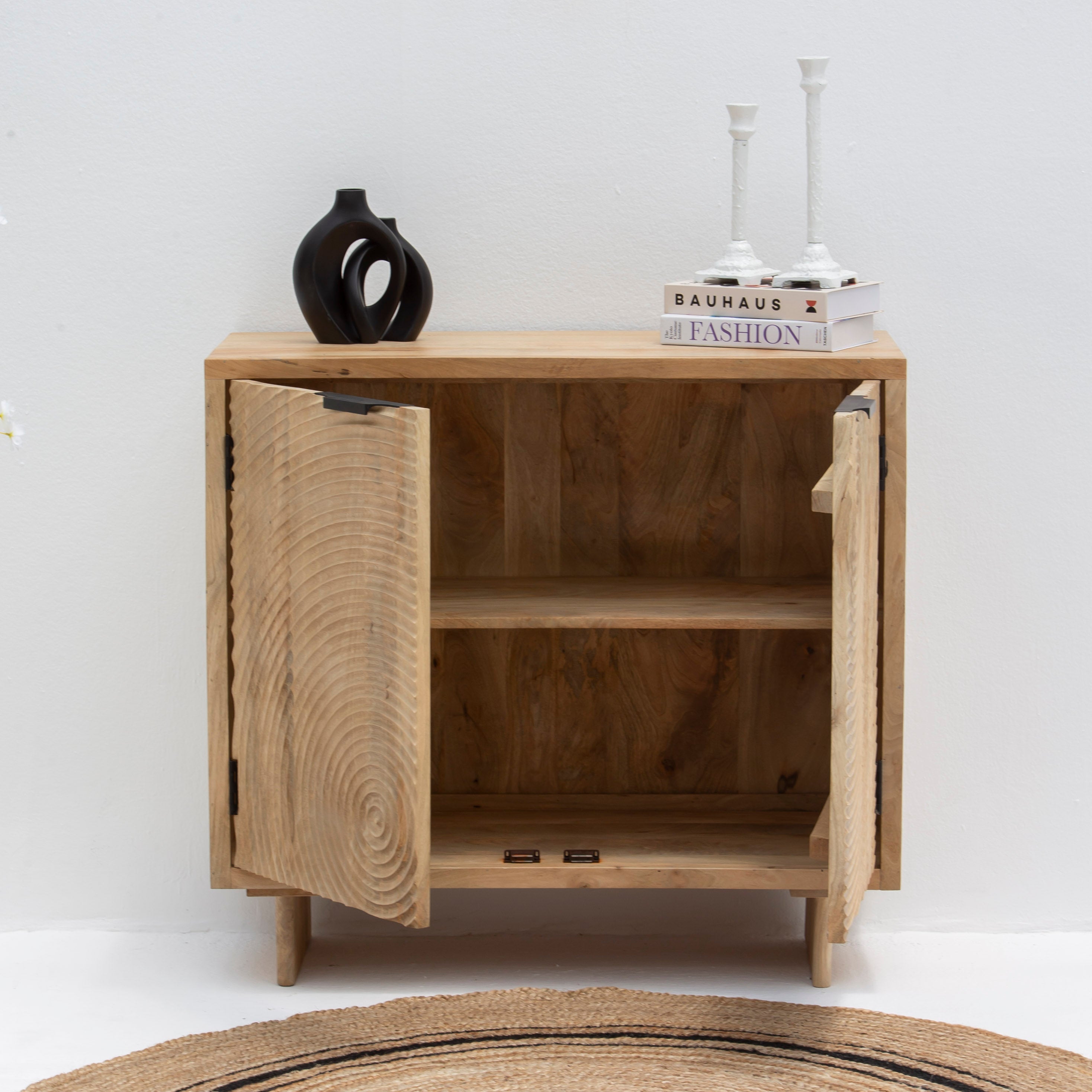 AURA CURVE MANGO WOOD SIDEBOARD - Art and craft furniture 