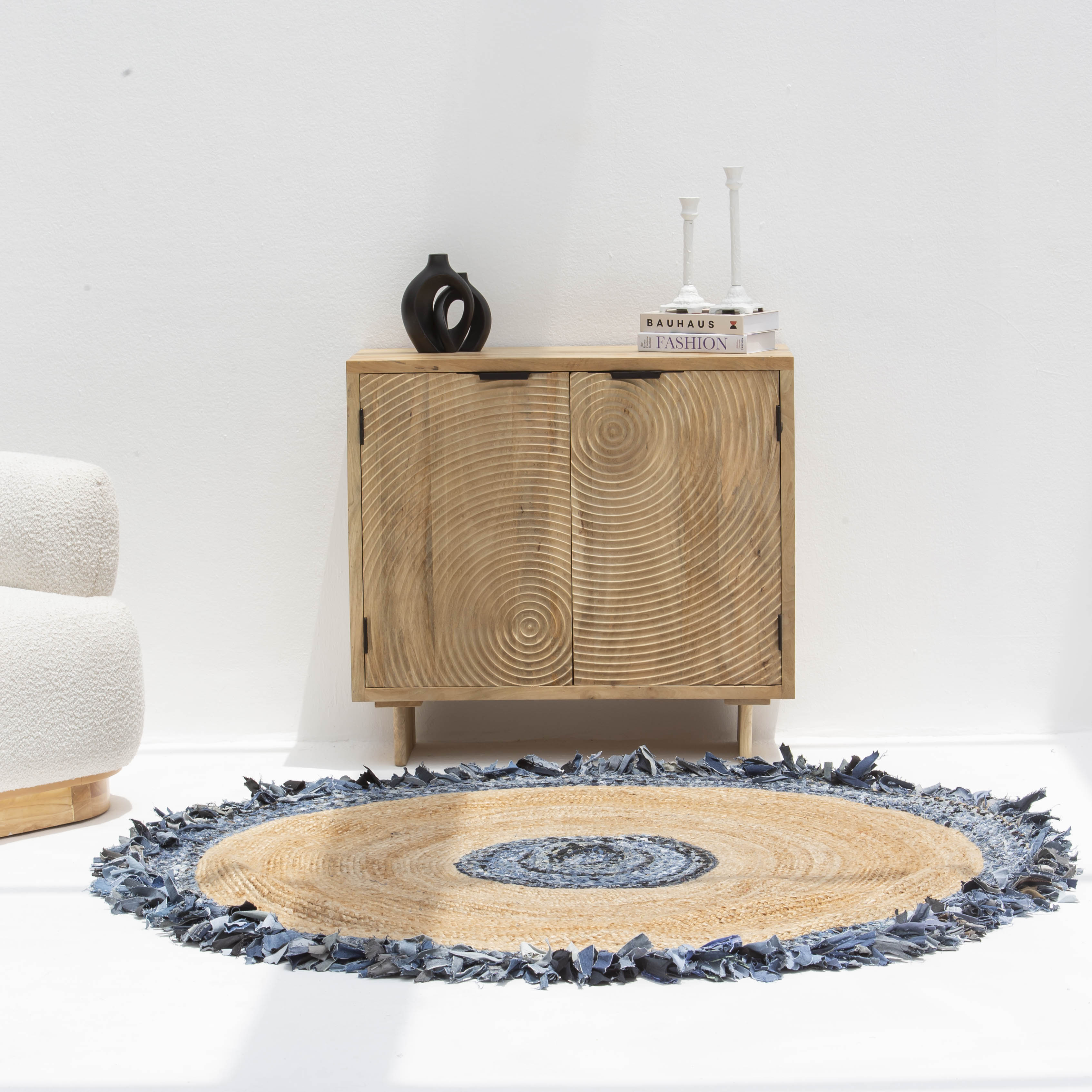 AURA CURVE MANGO WOOD SIDEBOARD - Art and craft furniture 