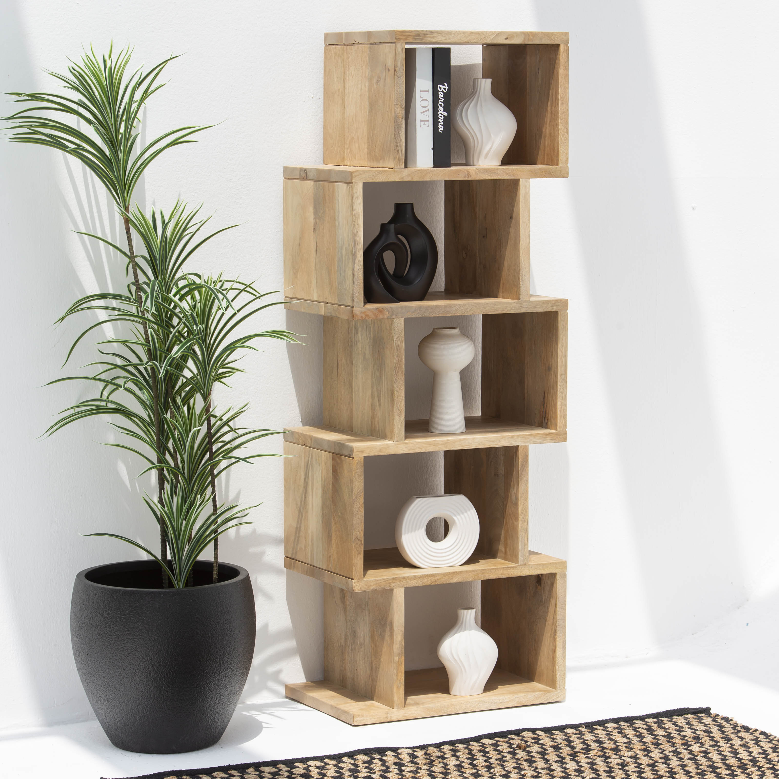 Luxe Stack Shelf Mango Wood Handmade - Art and craft furniture 