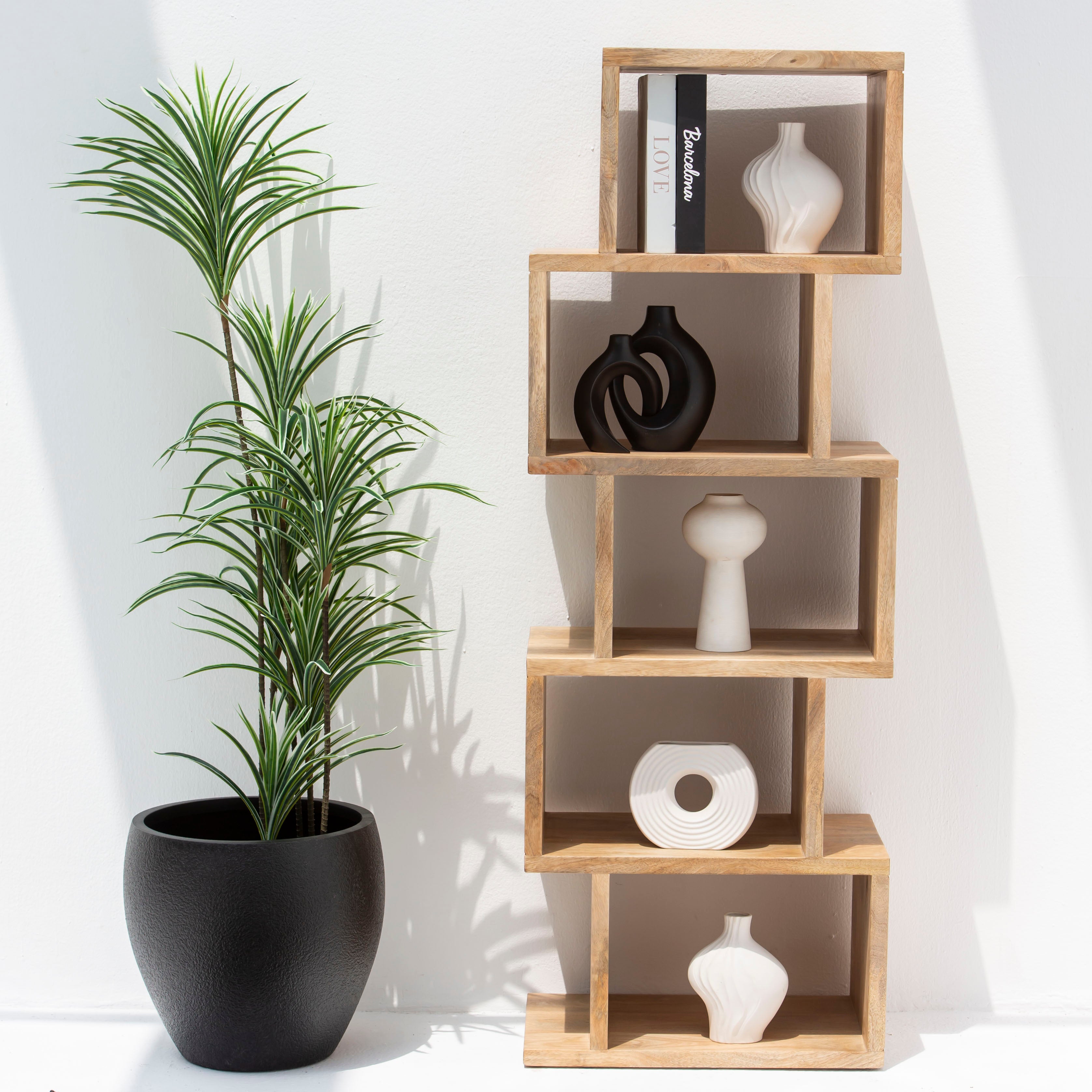 Luxe Stack Shelf Mango Wood Handmade - Art and craft furniture 