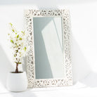 Hand carved Mango wood Mirror Frame - Art and craft furniture 