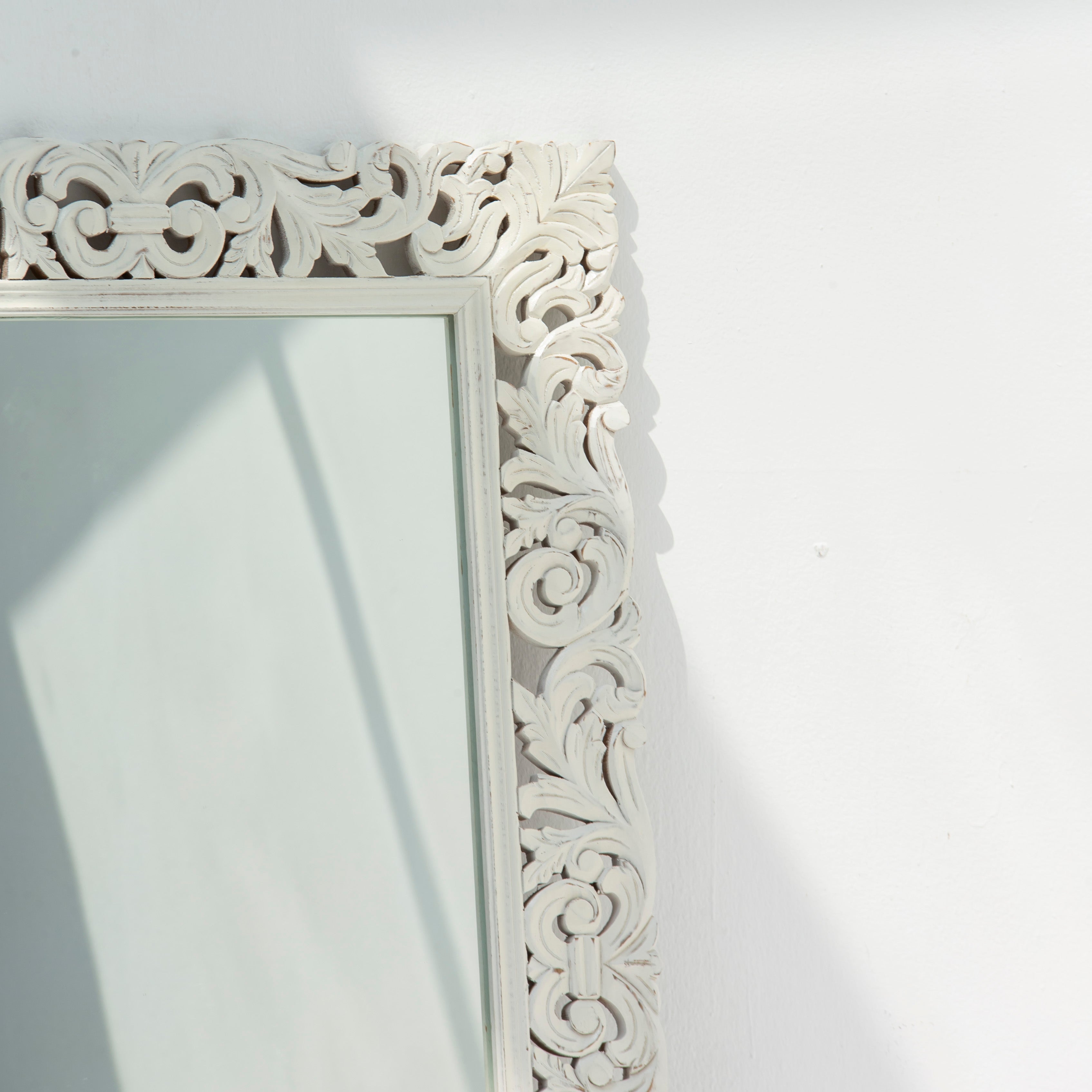 Hand carved Mango wood Mirror Frame - Art and craft furniture 
