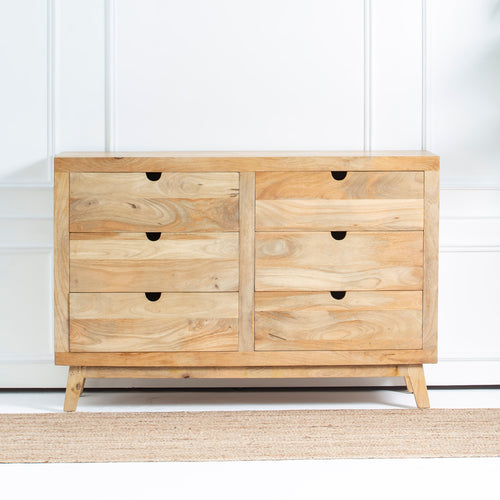 AUREVO WOODEN SIX DRAWER CHEST OF DRAWER