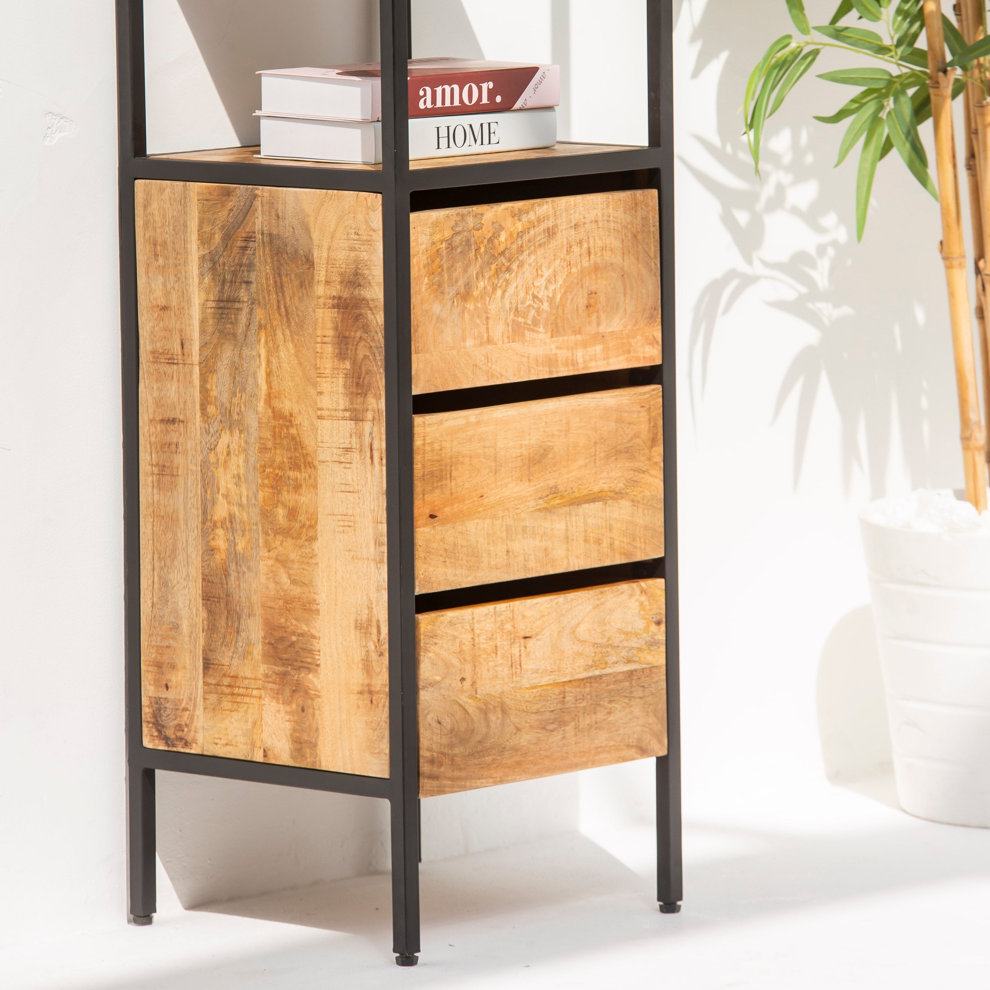 STEELWOOD THREE DRAWER BOOKSHELF