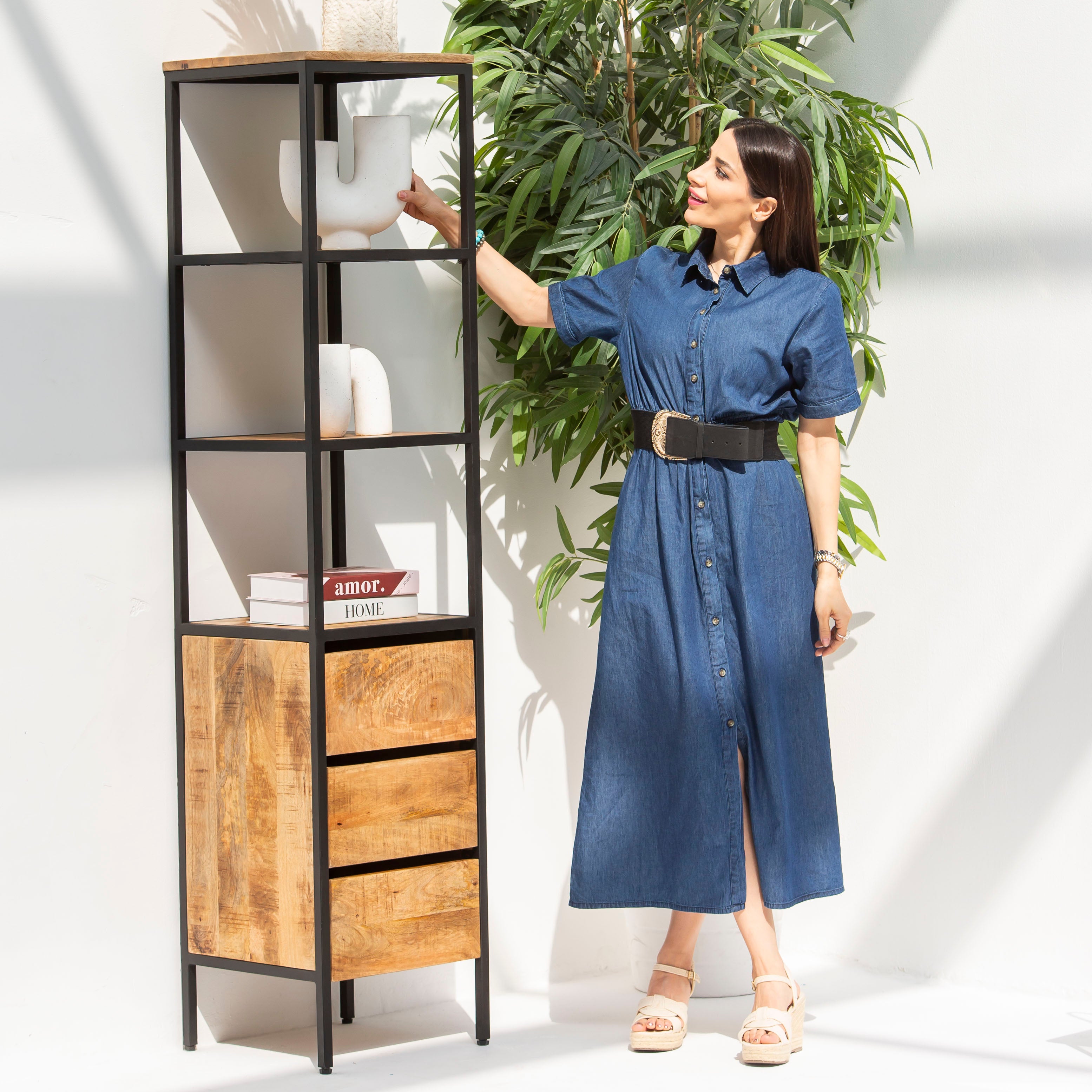 STEELWOOD THREE DRAWER BOOKSHELF