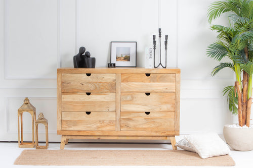 AUREVO WOODEN SIX DRAWER CHEST OF DRAWER