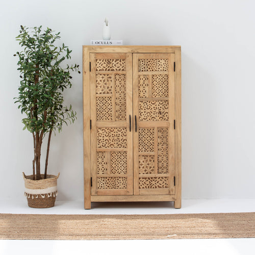 SIERRA WOODEN CARVING CABINET