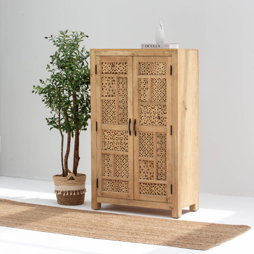 SIERRA WOODEN CARVING CABINET