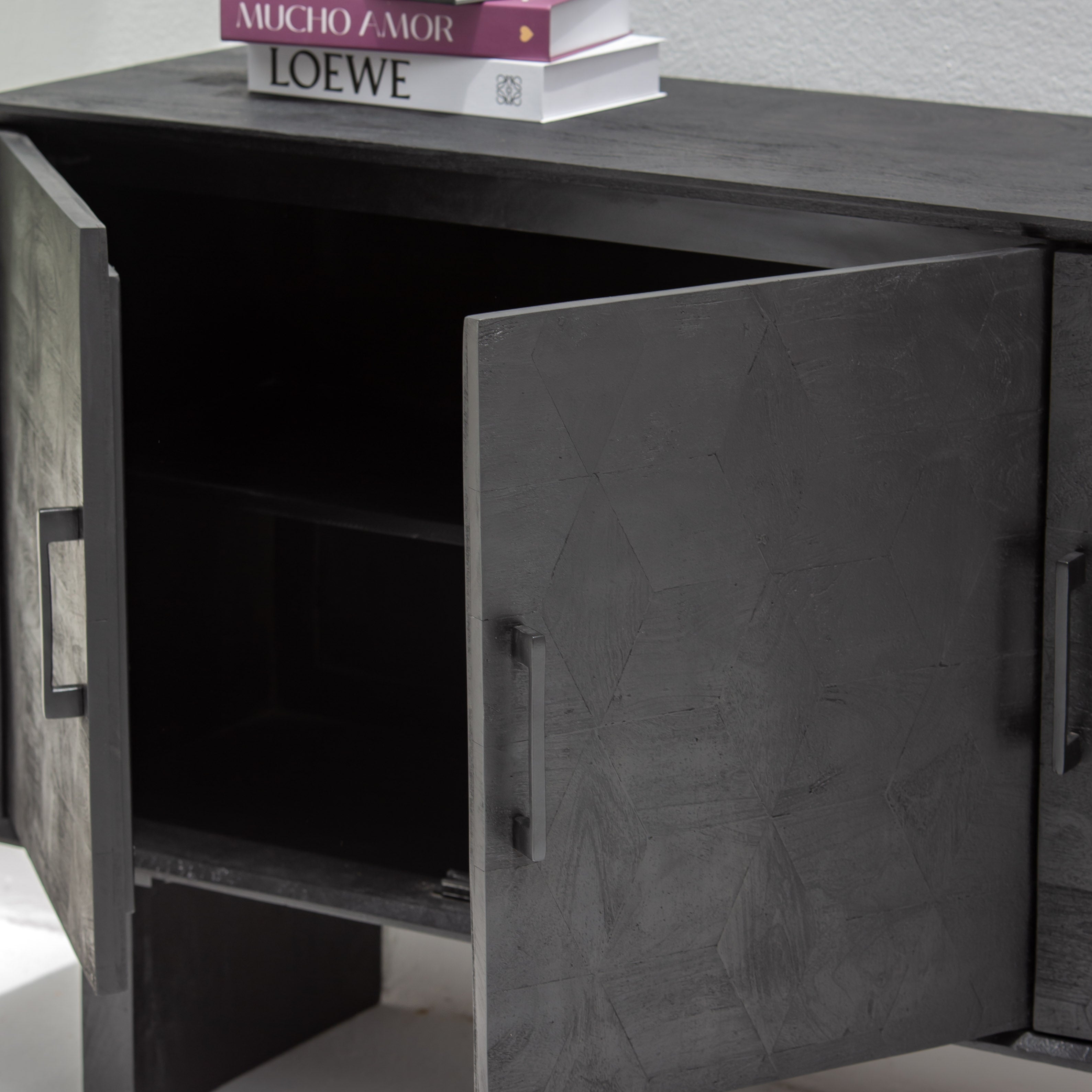 BARMER WOODEN THREE DOOR SIDEBOARD