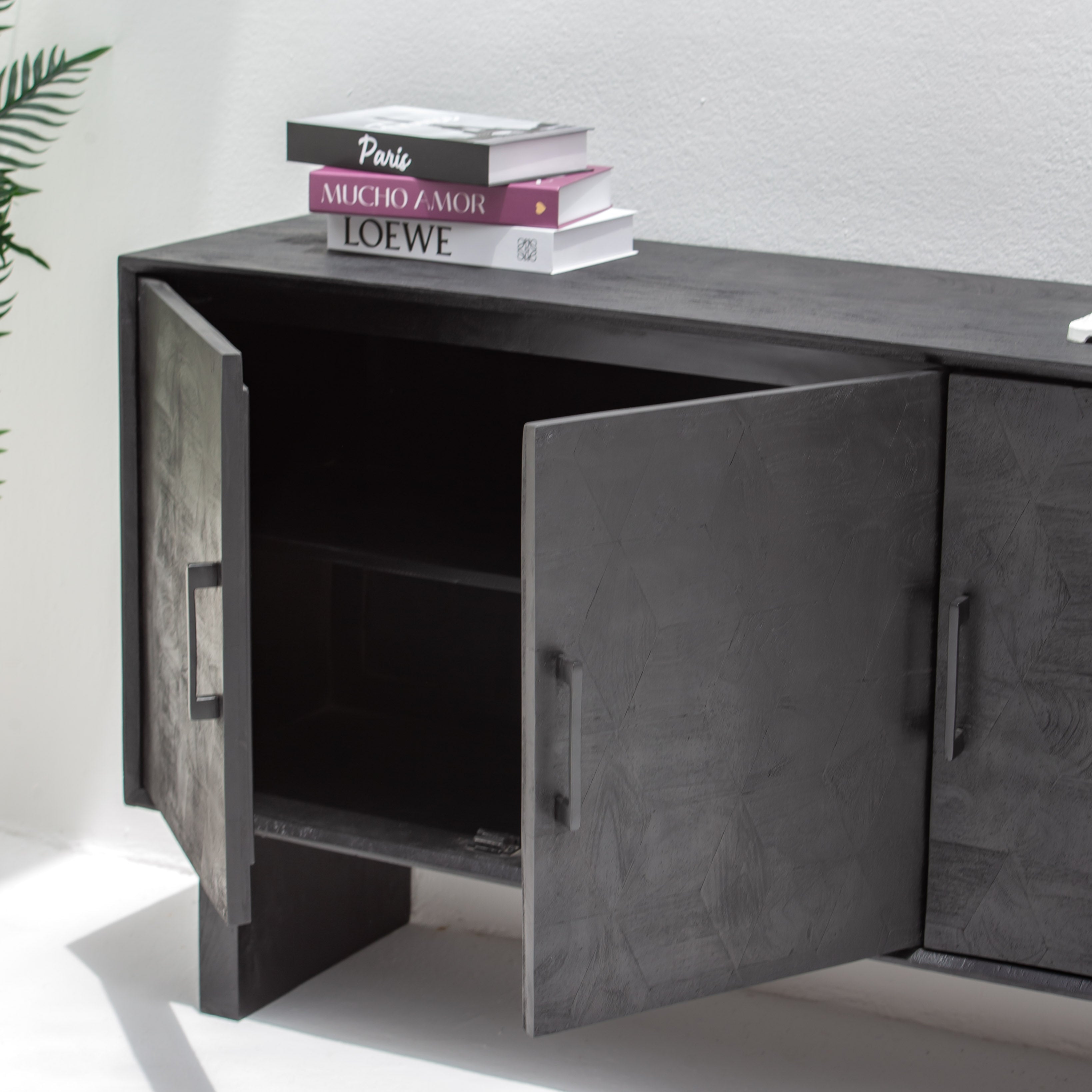 BARMER WOODEN THREE DOOR SIDEBOARD