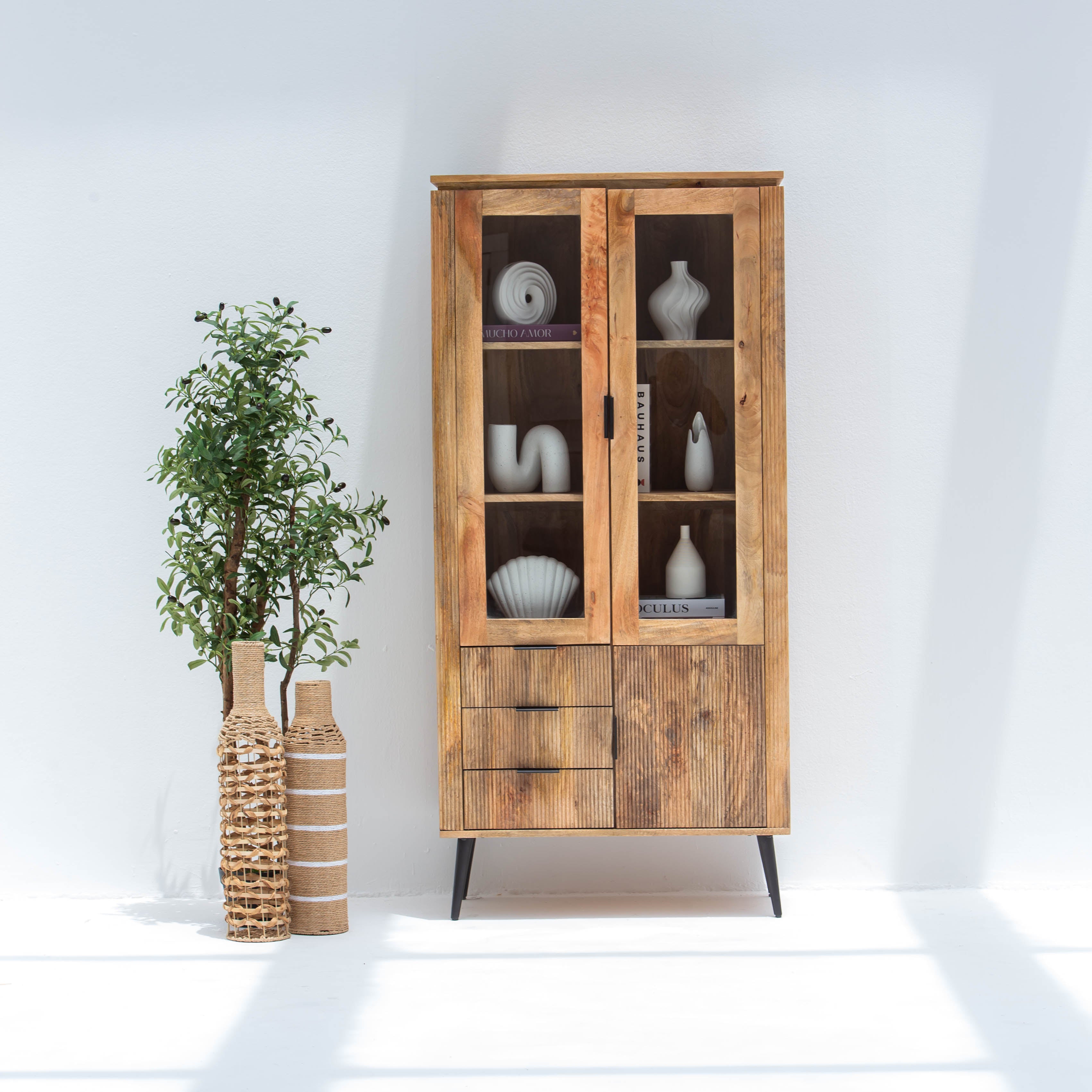 FLUTELINE WOODEN CABINET