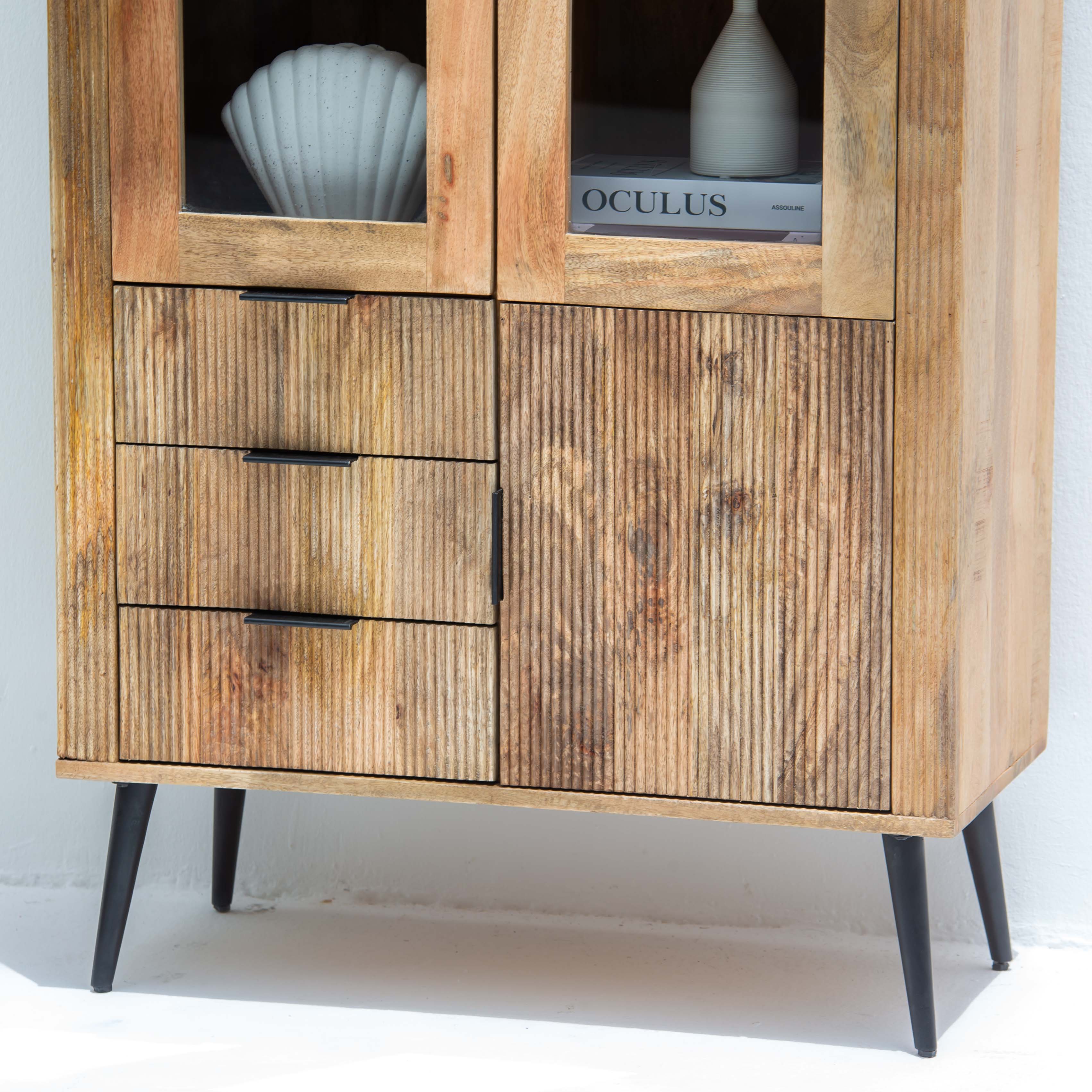 FLUTELINE WOODEN CABINET