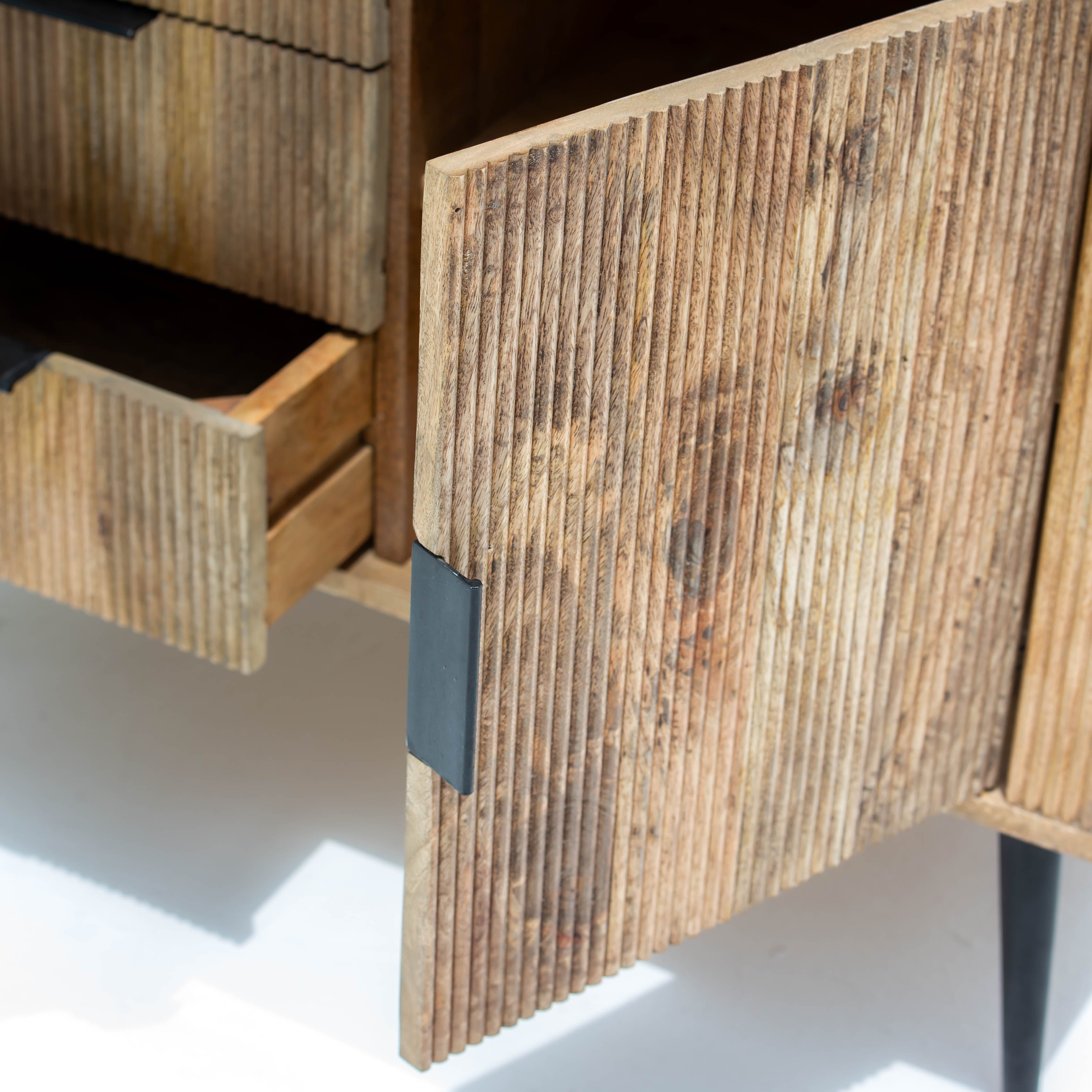 FLUTELINE WOODEN CABINET