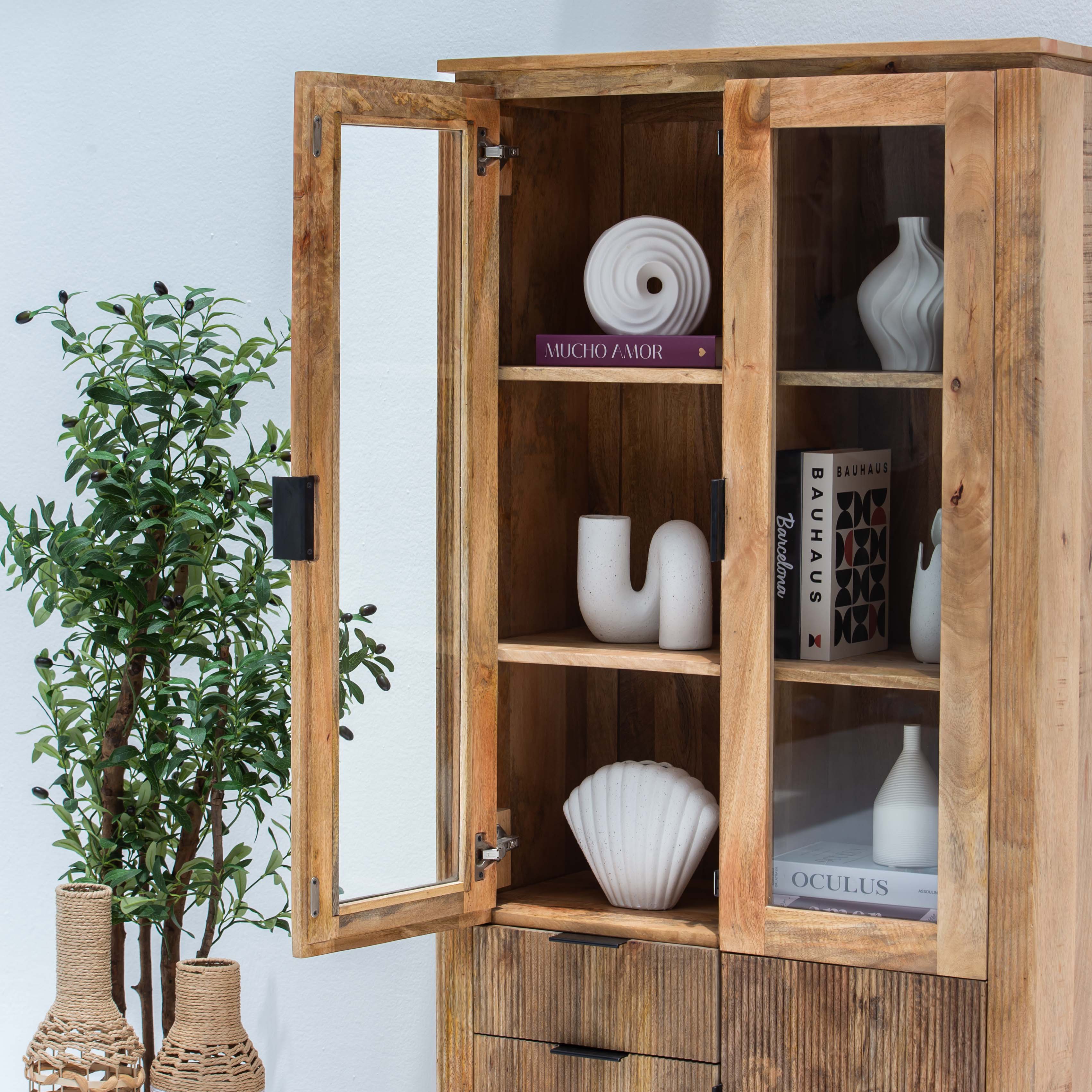 FLUTELINE WOODEN CABINET