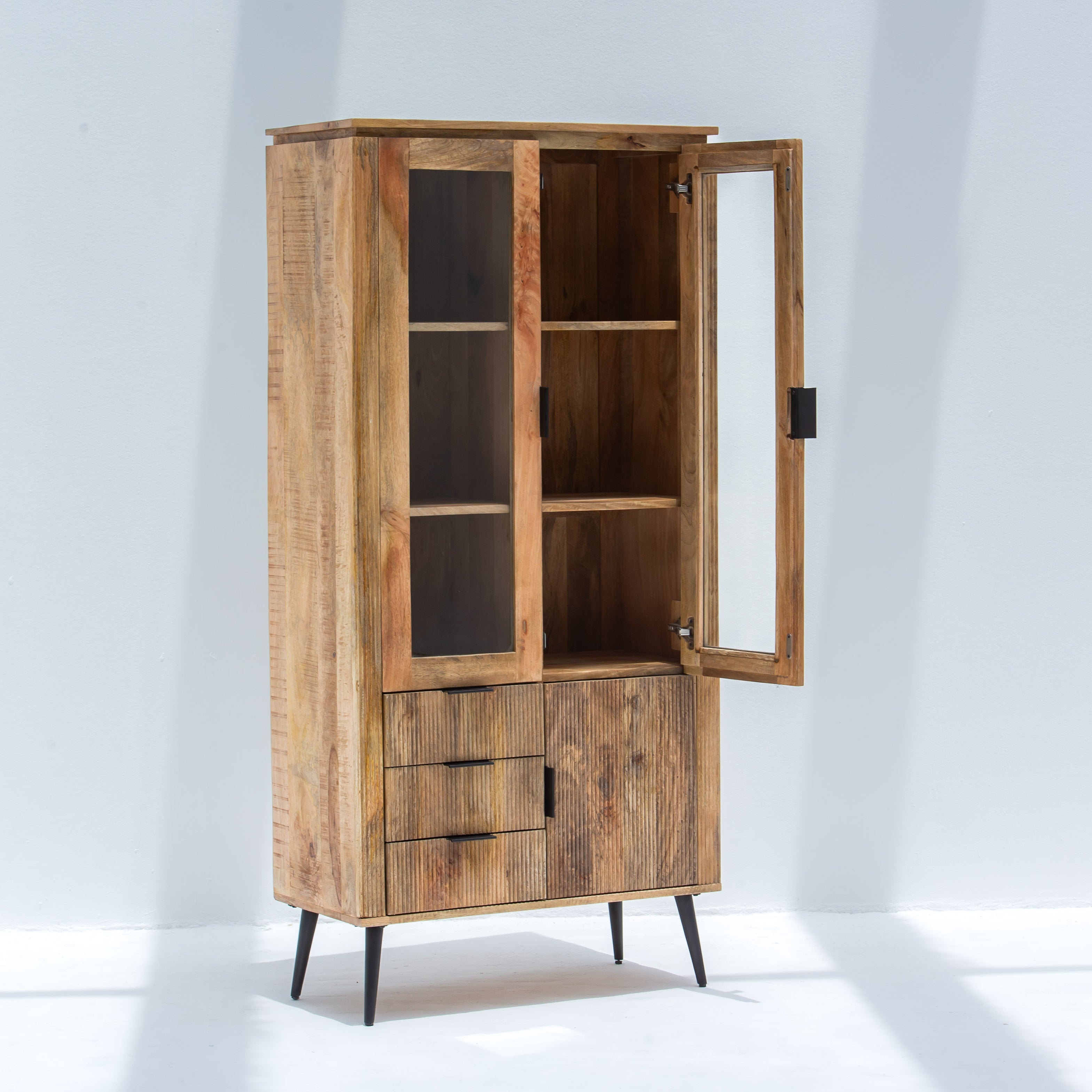 FLUTELINE WOODEN CABINET