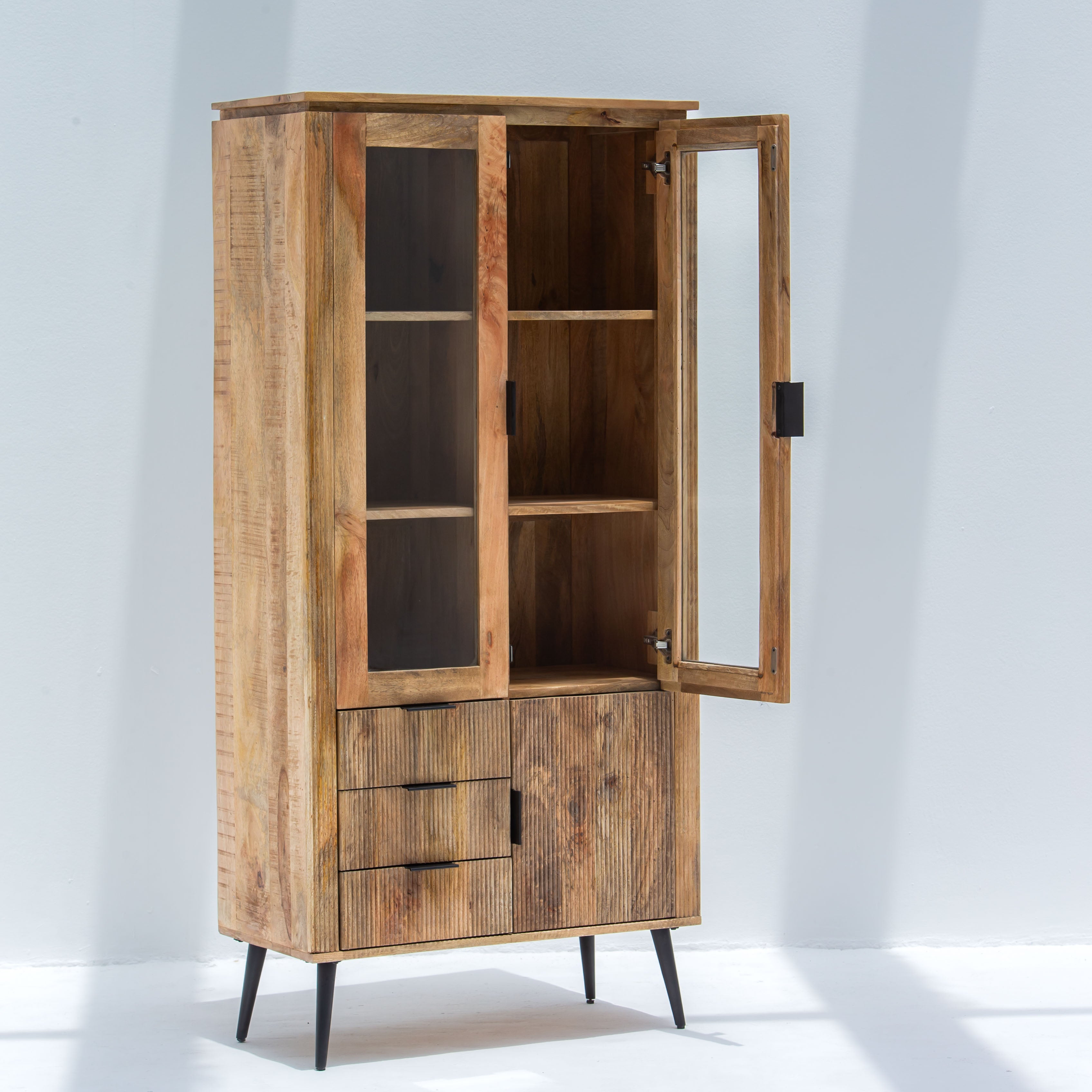 FLUTELINE WOODEN CABINET