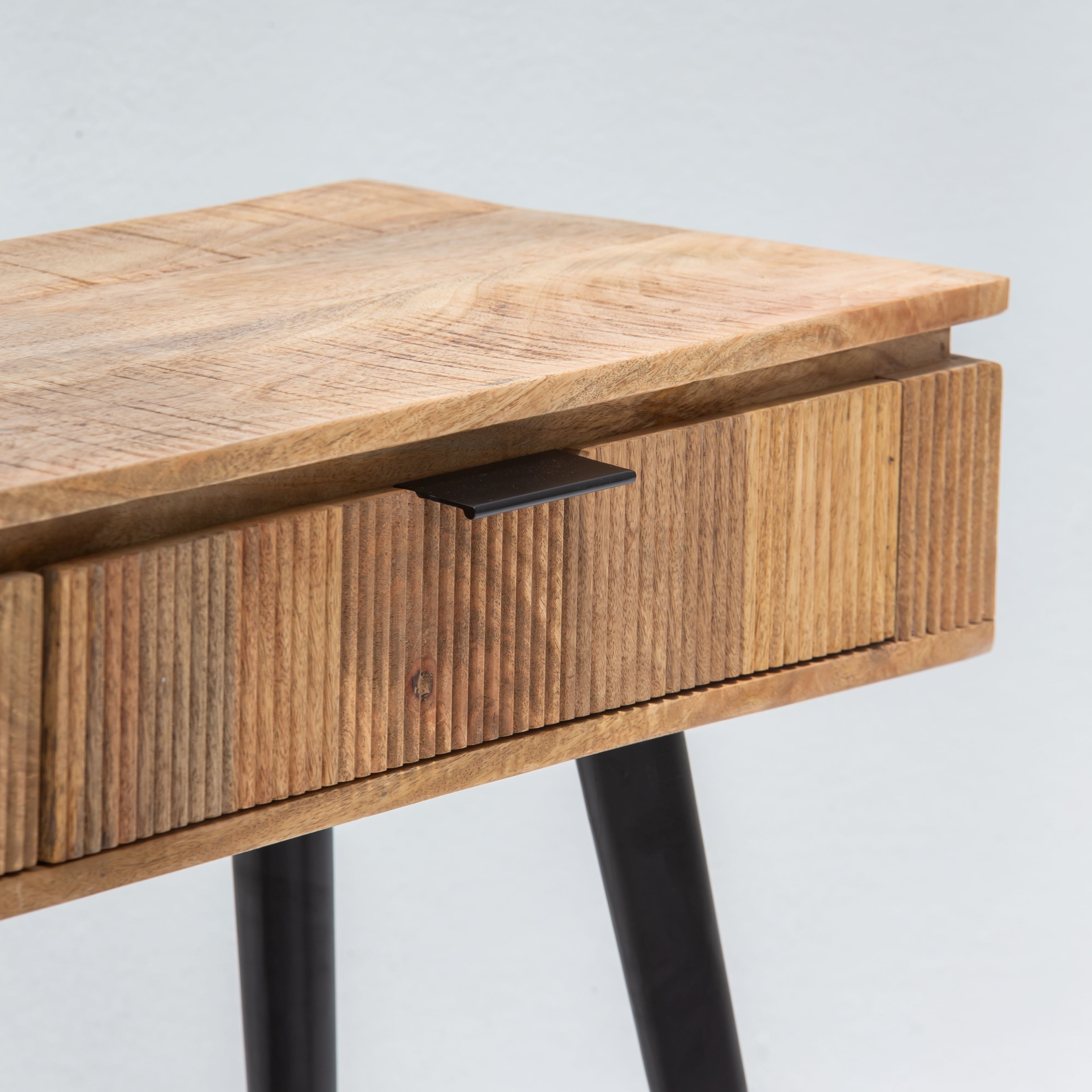 FLUTELINE WOODEN TWO DRAWER CONSOLE TABLE