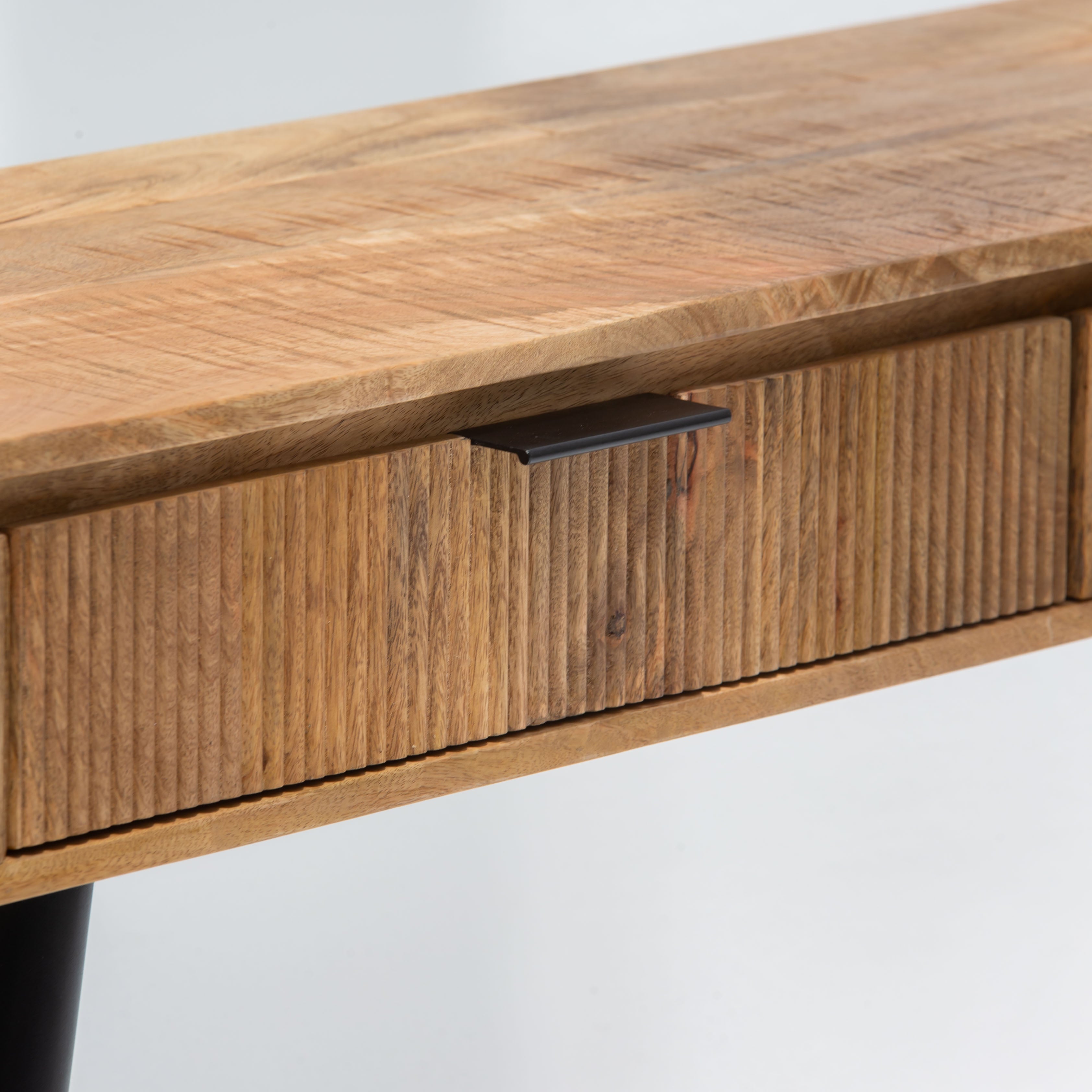 FLUTELINE WOODEN TWO DRAWER CONSOLE TABLE
