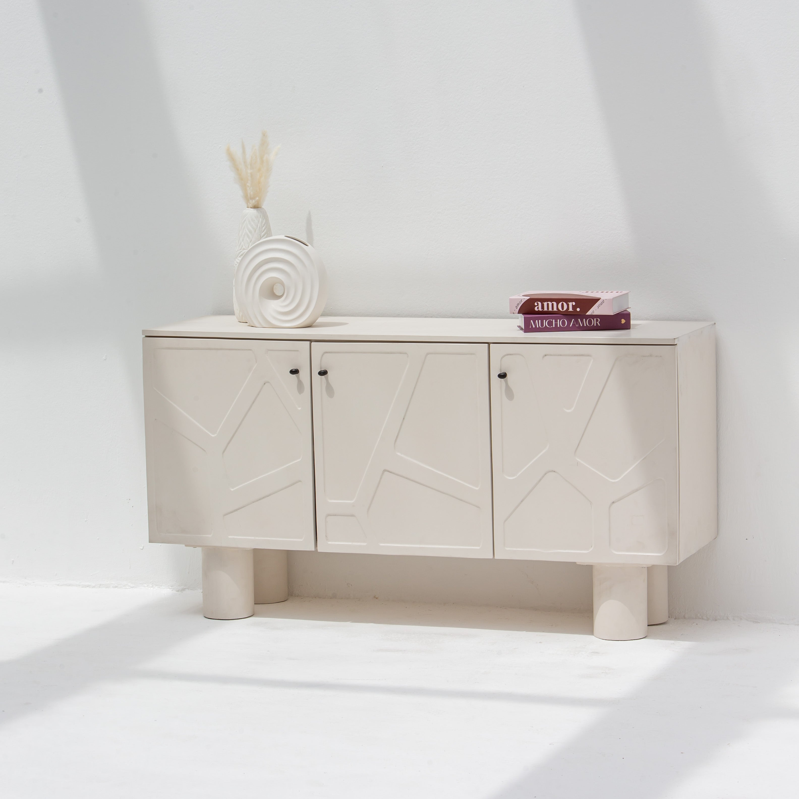 DANISH WOODEN THREE DOOR SIDEBOARD