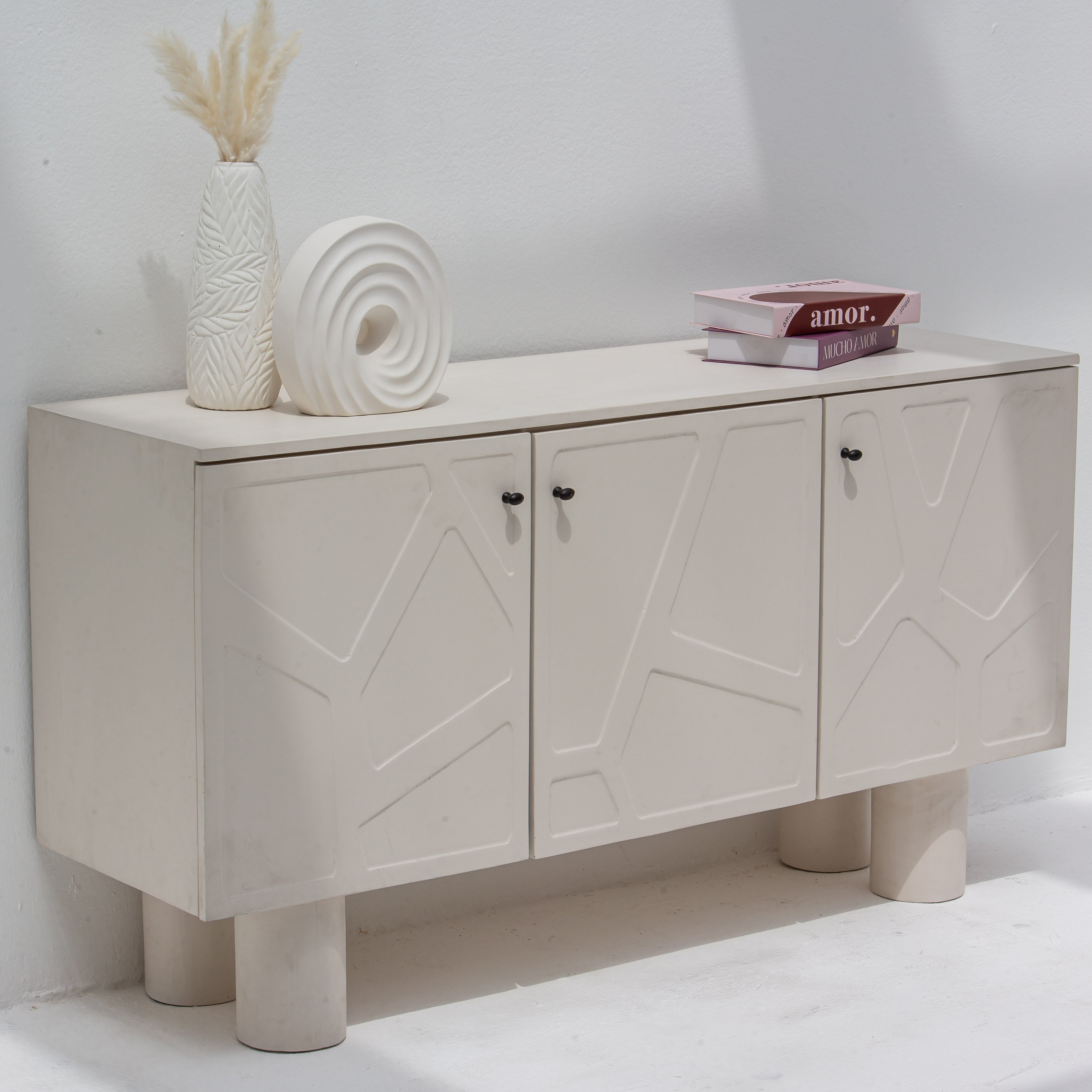 DANISH WOODEN THREE DOOR SIDEBOARD