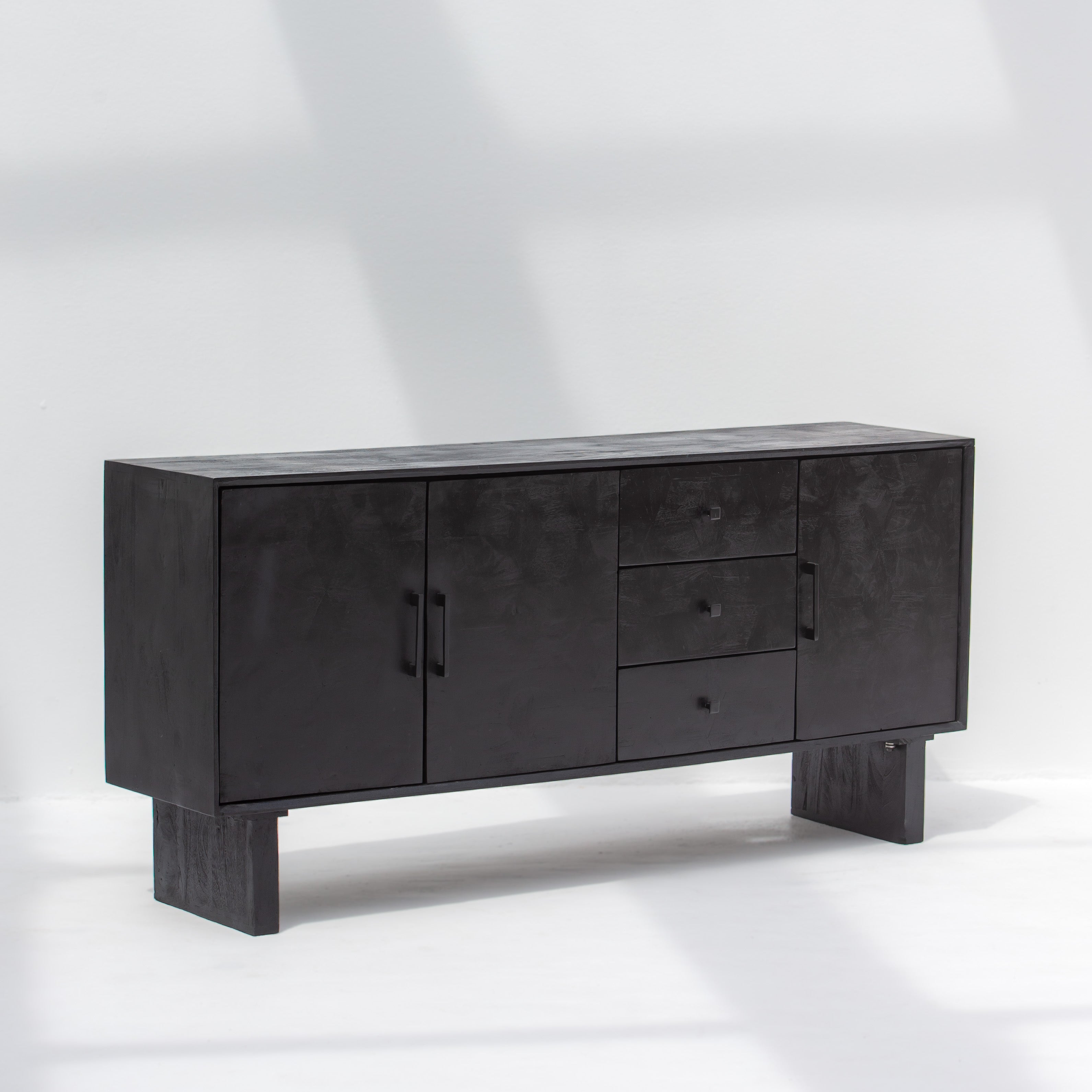 BARMER WOODEN THREE DRAWER THREE DOOR SIDEBOARD