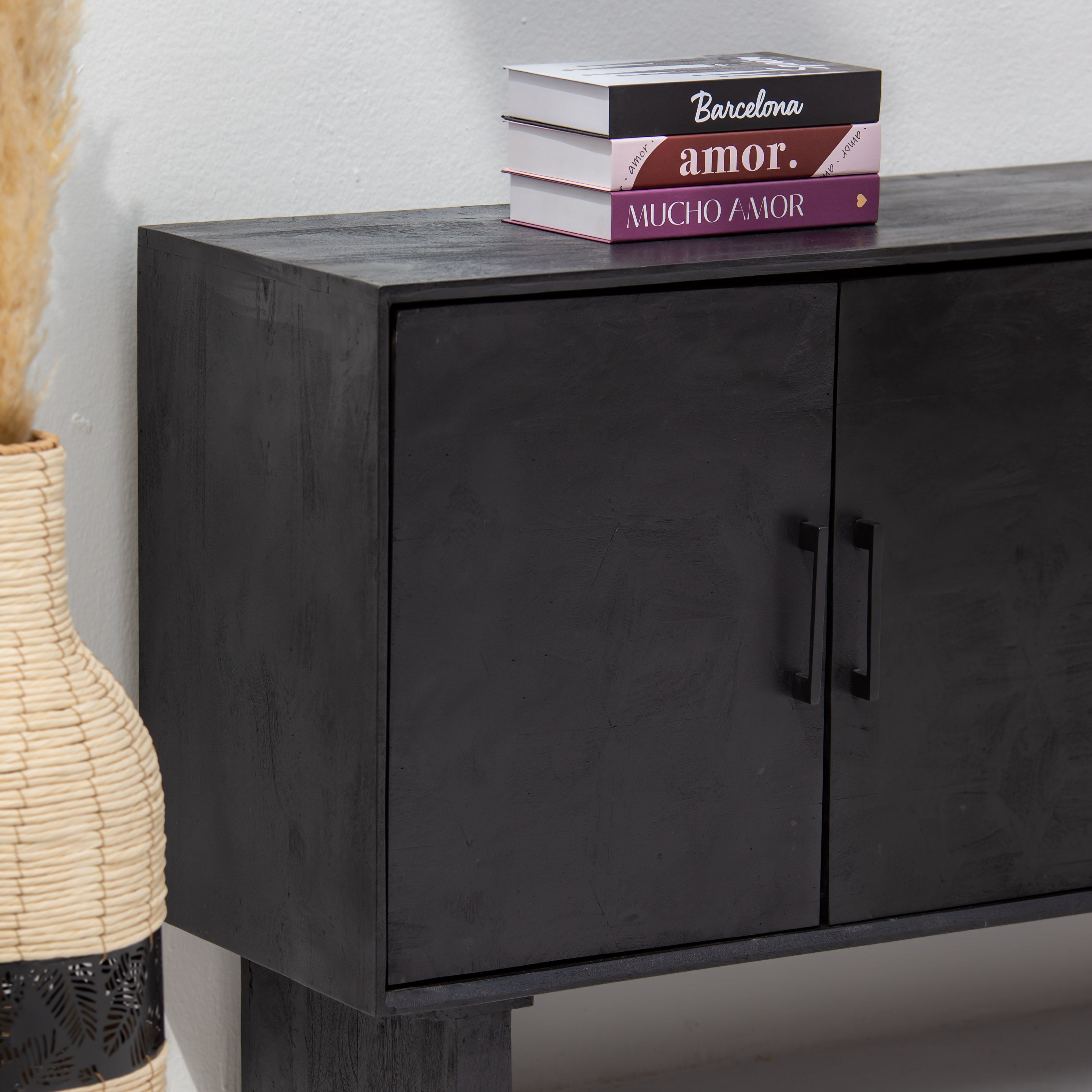 BARMER WOODEN THREE DRAWER THREE DOOR SIDEBOARD